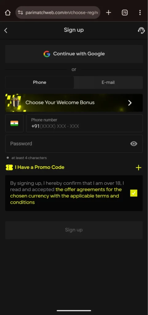 Parimatch Casino Register Now