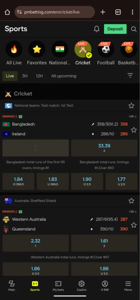 Live Cricket Betting Parimatch Betting