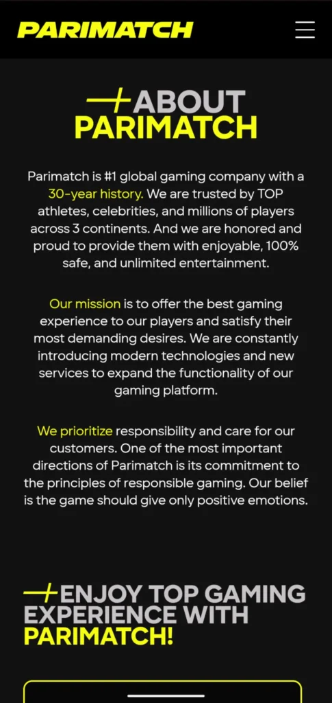 Parimatch Casino About Us