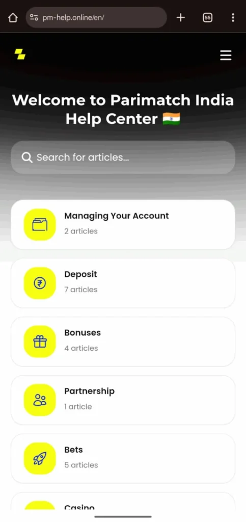 Parimatch FAQ Casino Live Betting