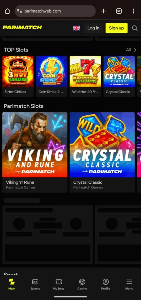 Parimatch Homepage Casino Betting