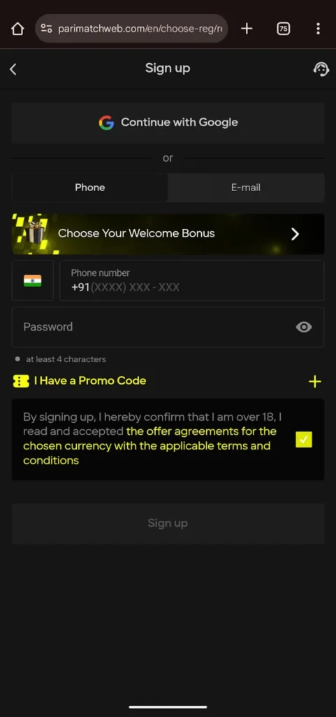 Parimatch Casino Register Now