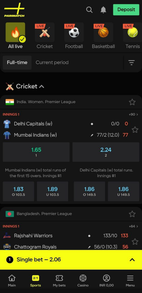 Parimatch match today