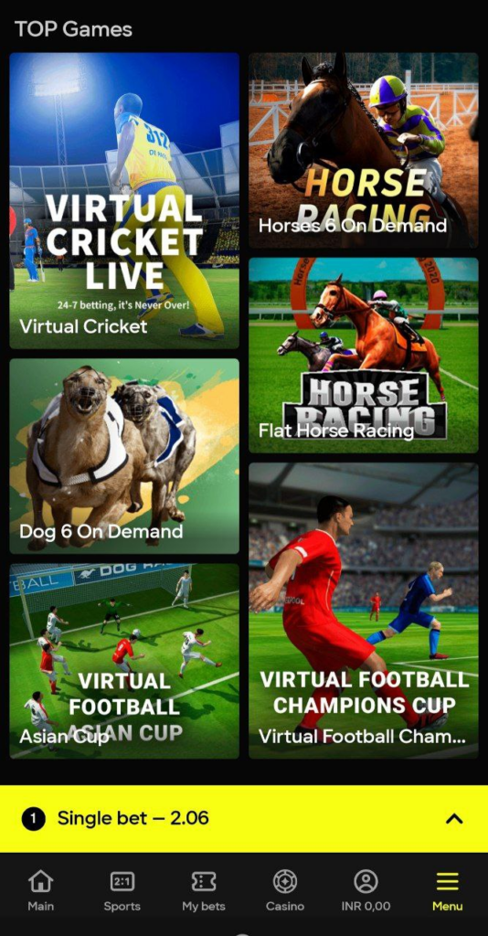 Parimatch Virtual Sports betting