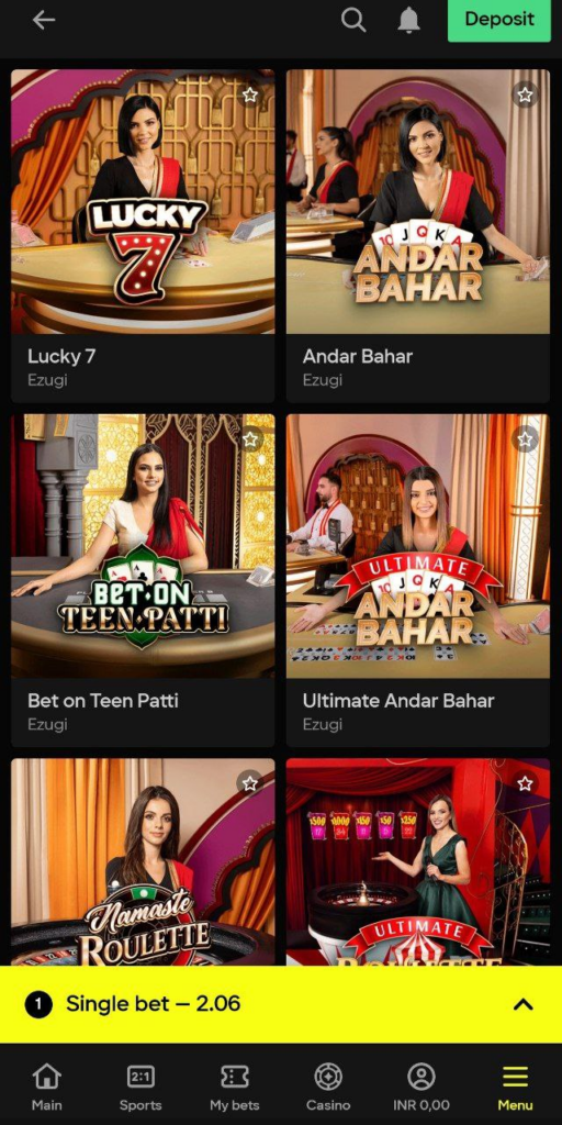 Live Casino Betting Parimatch 