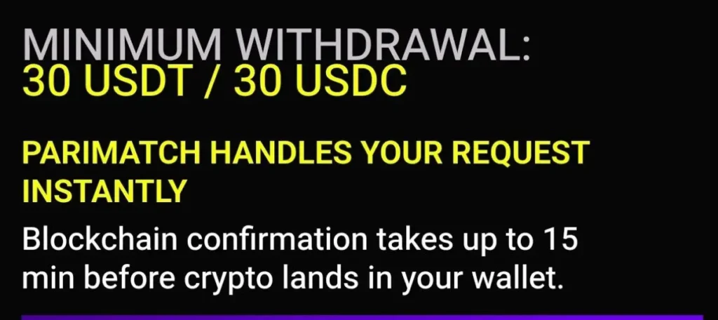 Crypto minimum withdrawal