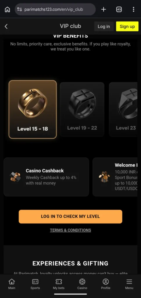 Parimatch VIP Casino Betting Membership